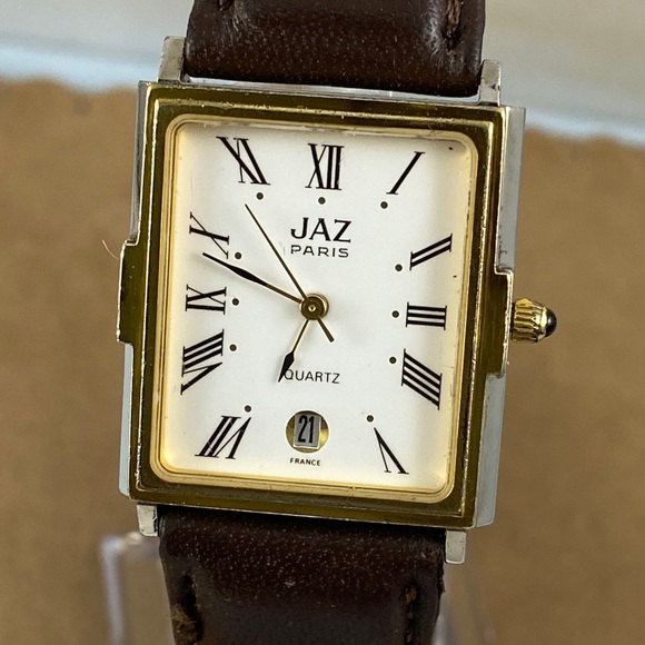 SOLD Vintage Jaz Paris Mans Tank French Designer Watch - Picture 1 of 10